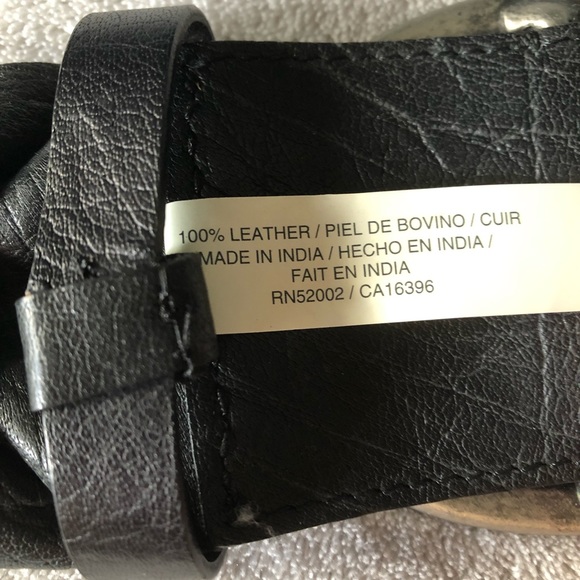 BLACK RUFFLED BELT w/BRUSHED SILVER PLATED BUCKLE SOFT PLIABLE GENUINE LEATHER M - Picture 7 of 8